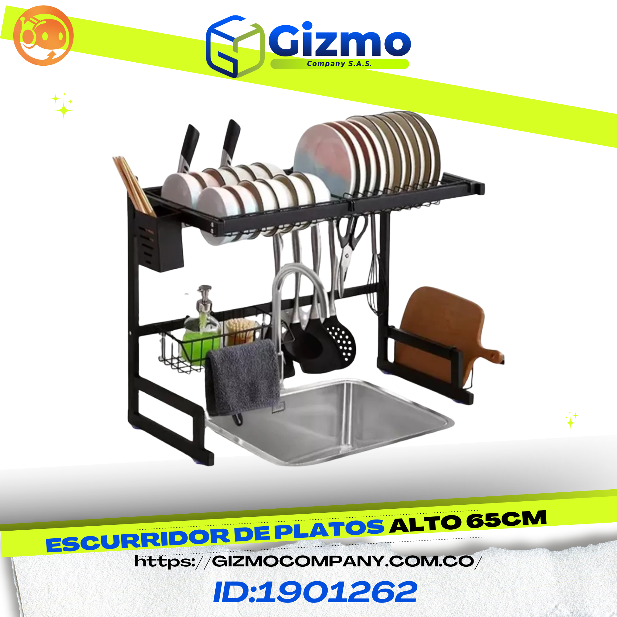 Escurridor De Platos Alto 65Cm